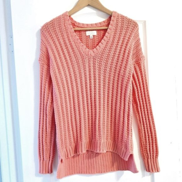Lucky Brand Women's Sweater Size Small Peach Pink V Neck Long Sleeves Bohemian - Picture 14 of 14